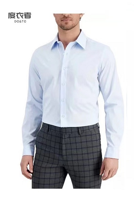 团队定制-纯色方领纯棉/棉混纺商务休闲衬衫