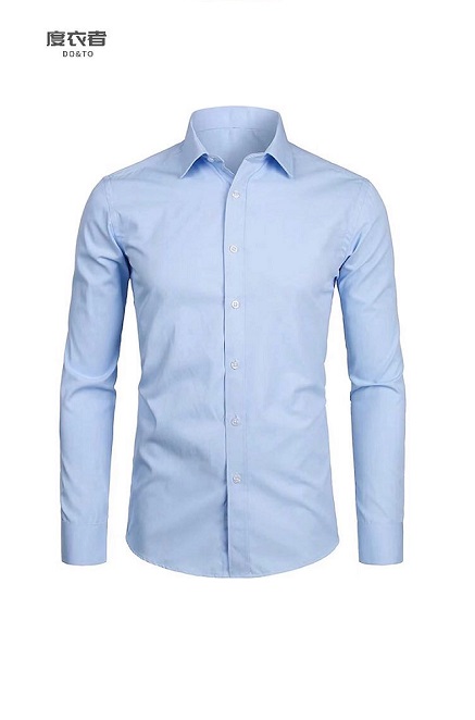  男士纯色方领纯棉/棉混纺商务衬衫